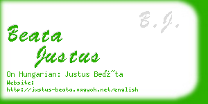 beata justus business card